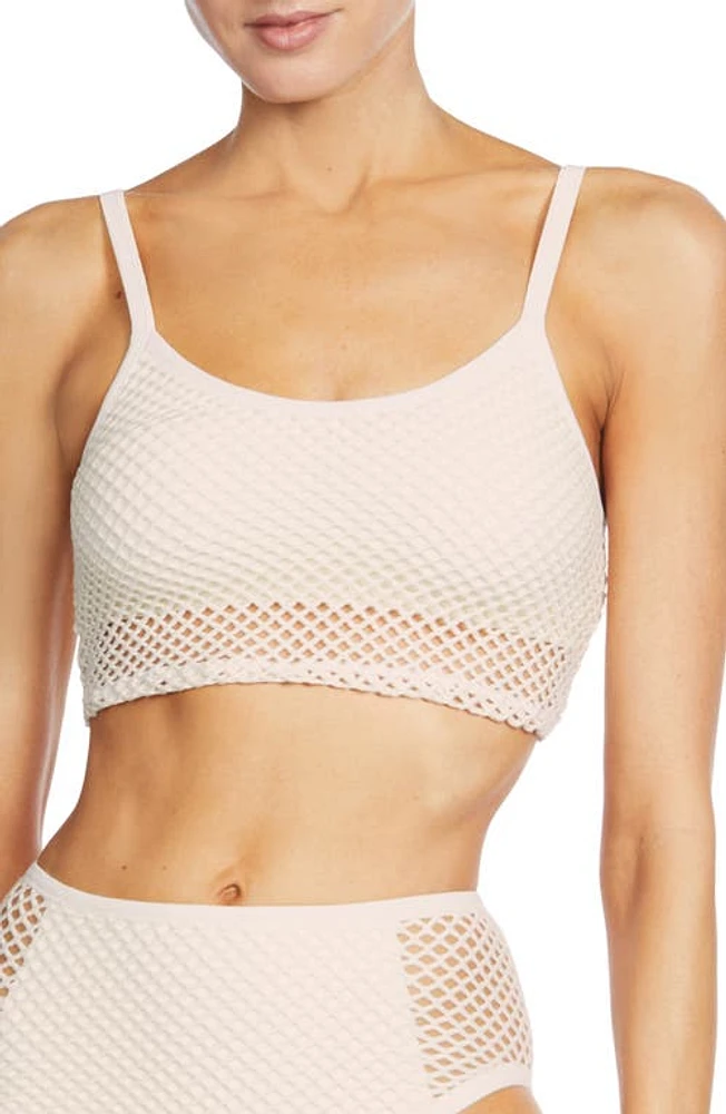 Robin Piccone Pua Crop Bikini Top Ecru at Nordstrom,