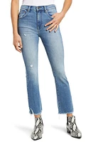 Pistola Distressed High Waist Chew Hem Crop Bootcut Jeans Med Blue at Nordstrom,