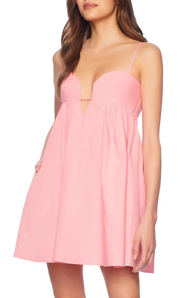 Susana Monaco Plunge Cotton Poplin Sundress in Knockout Pink at Nordstrom, Size Medium