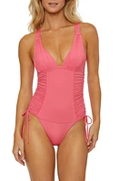 Soluna Shirred Cinched Tie One-Piece Swimsuit at Nordstrom,