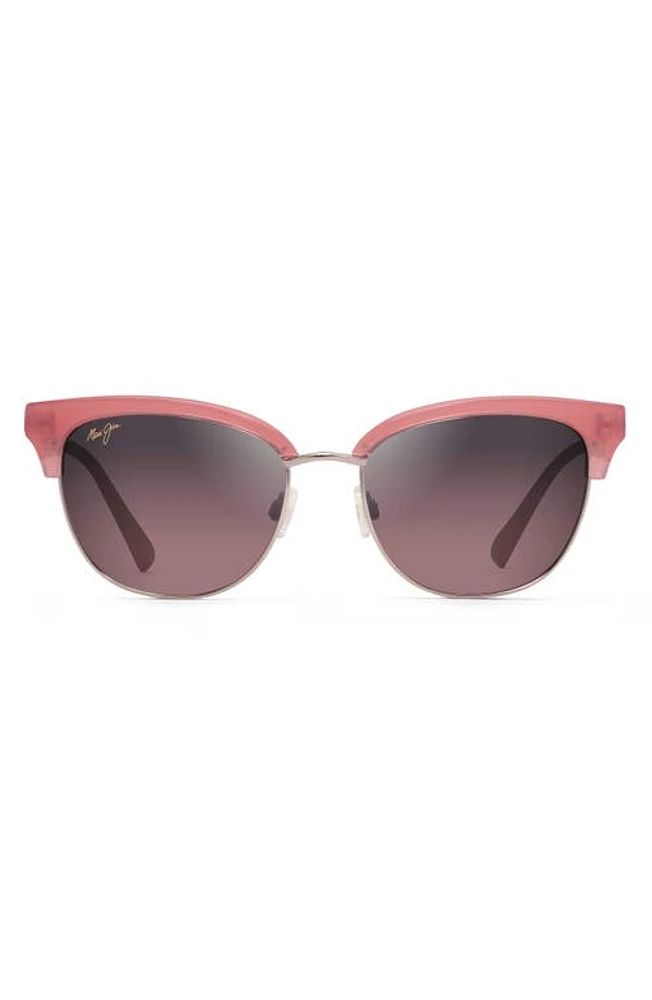 Maui Jim Lokelani 55mm Polarized Cat Eye Sunglasses in Bubblegum With Rose Gold at Nordstrom