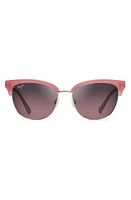 Maui Jim Lokelani 55mm Polarized Cat Eye Sunglasses in Bubblegum With Rose Gold at Nordstrom