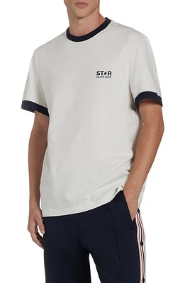 Golden Goose Star Cotton Ringer T-Shirt Heritage White/Dark Blue at Nordstrom,