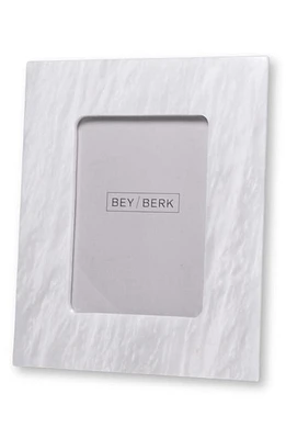 Bey-Berk Marble Picture Frame in White at Nordstrom, Size 4X6