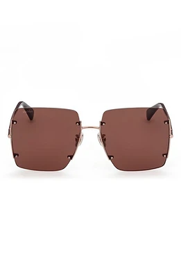 Max Mara 60mm Geometric Sunglasses in Bronze/Other /Brown at Nordstrom