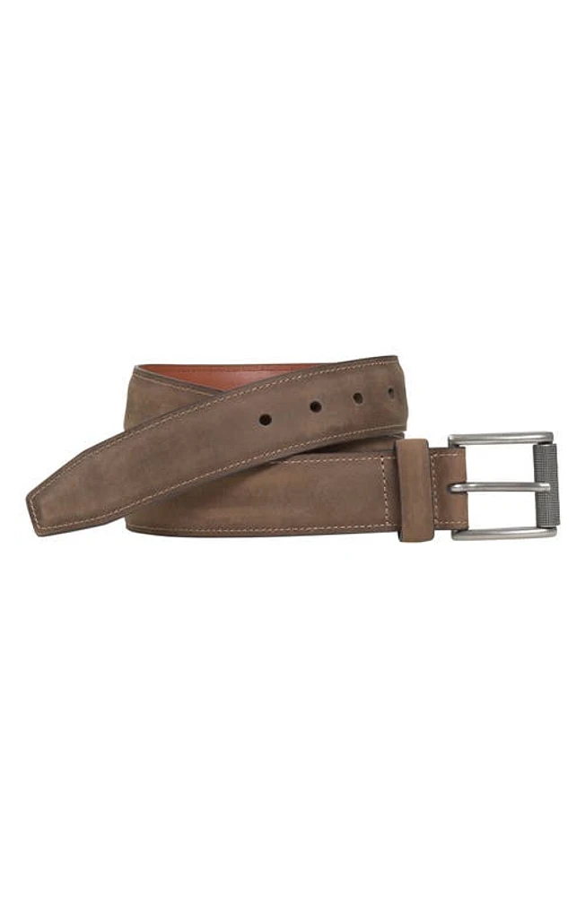 Johnston & Murphy Oiled Leather Belt Brown at Nordstrom,