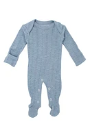 L'Ovedbaby Pointelle Organic Cotton Footie in Pool at Nordstrom, Size 6-9M