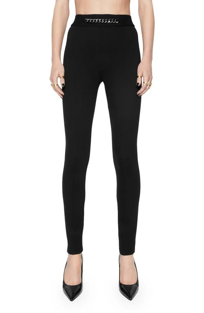 Rebecca Minkoff Sienna Chain Detail Leggings True Black at Nordstrom,