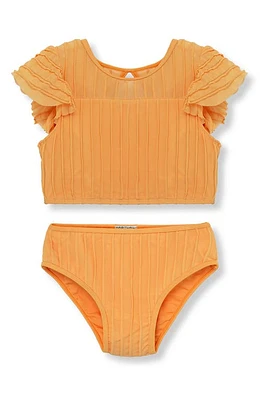 Habitual Kids Kids' Flouncie Two-Piece Swimsuit Orange at Nordstrom,