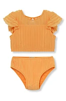 Habitual Kids Kids' Flouncie Two-Piece Swimsuit Orange at Nordstrom,