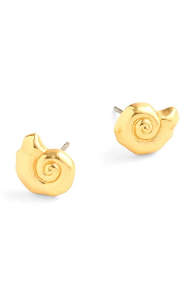 Madewell Nautilus Stud Earrings in Vintage Gold at Nordstrom