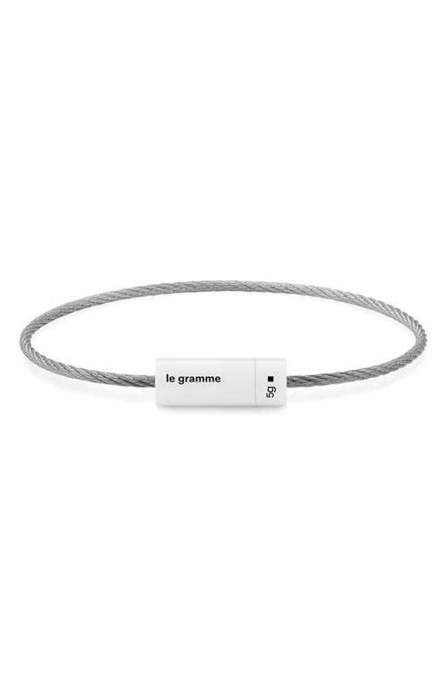 le gramme Men's 5G Brushed White Ceramic Clasp Cable Bracelet at Nordstrom, Cm