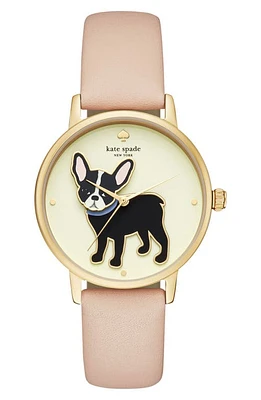 Kate Spade New York grand metro antoine leather strap watch, 38mm in Nude/Cream/Gold at Nordstrom