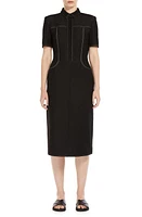 Max Mara Leisure Faro Jersey Shirtdress in Black at Nordstrom, Size X-Small