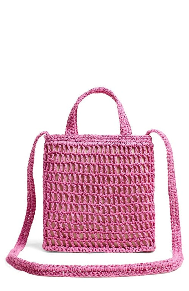 Madewell The Small Transport Straw Crossbody in Retro Pink at Nordstrom