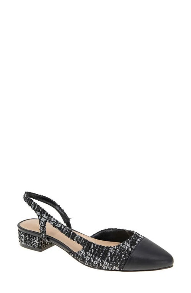 bcbg Tillie Slingback Cap Toe Pump Black- Boucle at Nordstrom