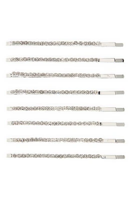 Petit Moments Bree 8-Pack Crystal Barrettes in Silver at Nordstrom