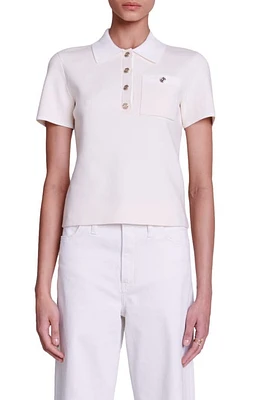 maje Marniamy Pocket Polo Ecru at Nordstrom,