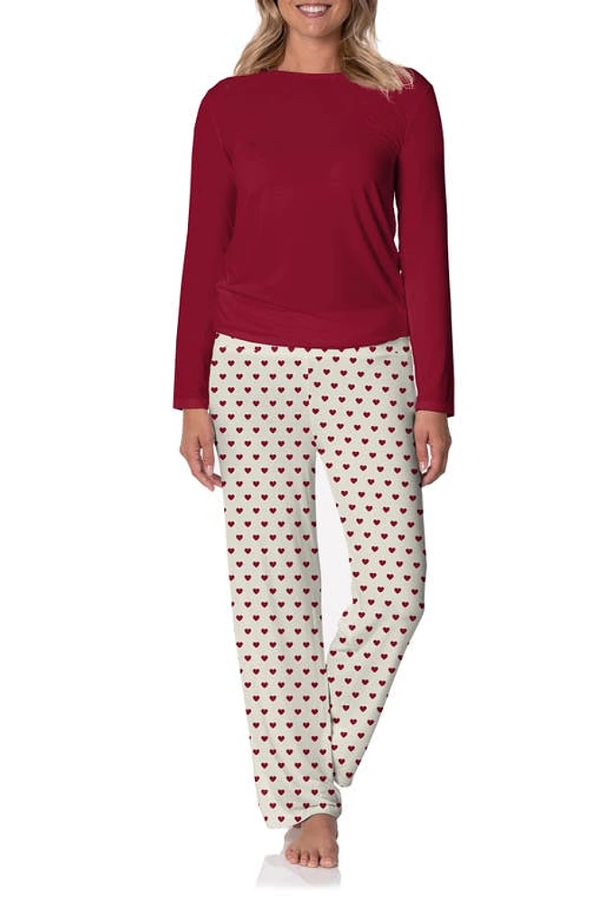 KicKee Pants Loosey Goosey Pajamas Natural Hearts at Nordstrom,