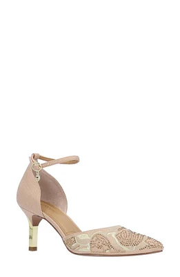 J. Reneé Payten Ankle Strap Pointed Toe Pump Beige at Nordstrom,