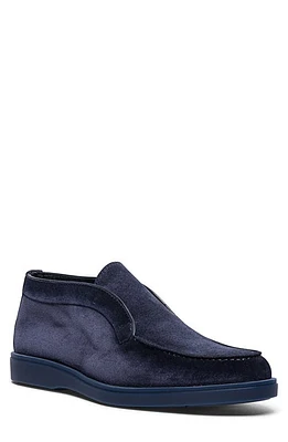 Santoni Genuine Shearling Lined Slip-On Blue at Nordstrom,