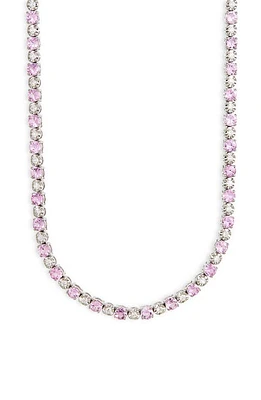 VALANI ATELIER Pink Sapphire & Diamond Eternity Necklace in White Gold/Sapphire/Diamond at Nordstrom, Size 16