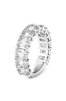 HauteCarat Emerald Cut Lab Created Diamond Eternity Ring in Gold at Nordstrom