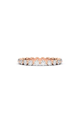 HauteCarat Lab Created Diamond Single Prong 18K Gold Eternity Band Ring in Rose Gold at Nordstrom