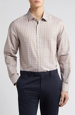 Scott Barber Dobby Check Button-Up Shirt Fossil at Nordstrom,