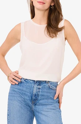 Vince Camuto Raw Edge Sleeveless Chiffon Shell at Nordstrom,