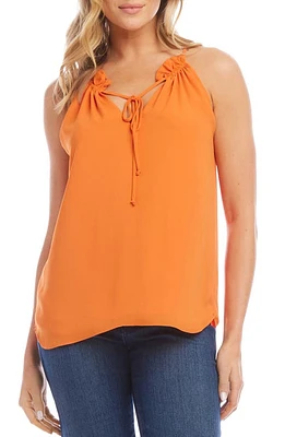 Karen Kane Ruffle Tie Neck Crepe Sleeveless Top at Nordstrom,