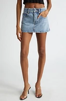 Alexander Wang Clear Bead Denim Miniskirt Vintage Light Indigo at Nordstrom,