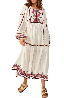 Free People Sweet Escape Long Sleeve Maxi Dress White Combo at Nordstrom,