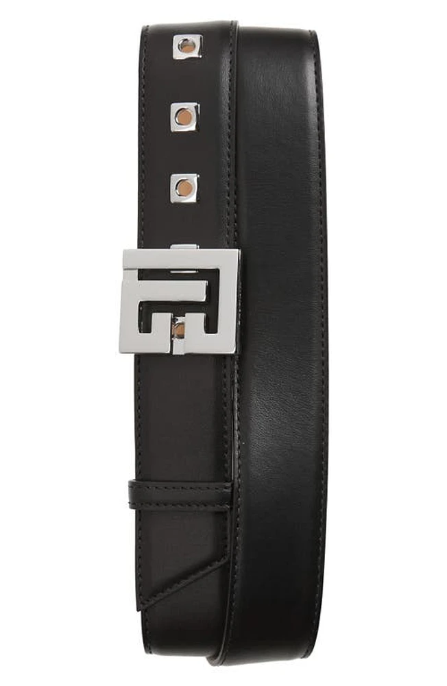 Balmain Men's Logo Buckle Leather Belt Black at Nordstrom, Eu