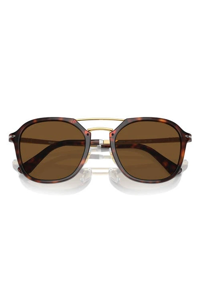 Persol 53mm Polarized Square Sunglasses in Havana at Nordstrom