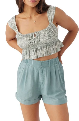 O'Neill Gabbie Zebra Print Crop Tank Silver Blue at Nordstrom,