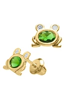 Mignonette 14k Gold & Cubic Zirconia Frog Earrings at Nordstrom