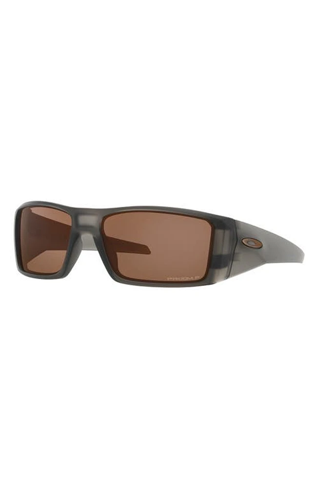 Oakley Heliostat 61mm Prizm Polarized Rectangular Sunglasses in Smoke at Nordstrom