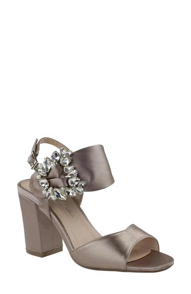 Paradox London Pink Manhattan Embellished Sandal in Taupe Satin at Nordstrom, Size 5