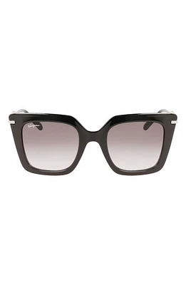 FERRAGAMO Gancini 51mm Rectangular Sunglasses in Black at Nordstrom