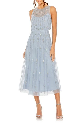 Mac Duggal Embellished Midi Cocktail Dress in Powder Blue at Nordstrom, Size 12