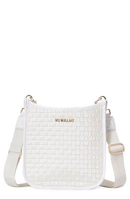 MZ Wallace Small Metro Box Woven Nylon Crossbody Bag in Pearl Metallic at Nordstrom