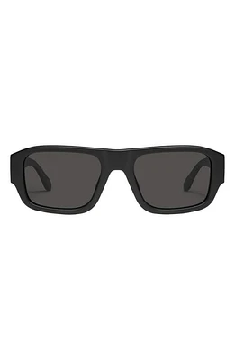 Quay Australia Night Cap 40mm Polarized Shield Sunglasses in Matte Black Polarized at Nordstrom