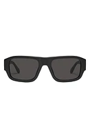 Quay Australia Night Cap 40mm Polarized Shield Sunglasses in Matte Black Polarized at Nordstrom