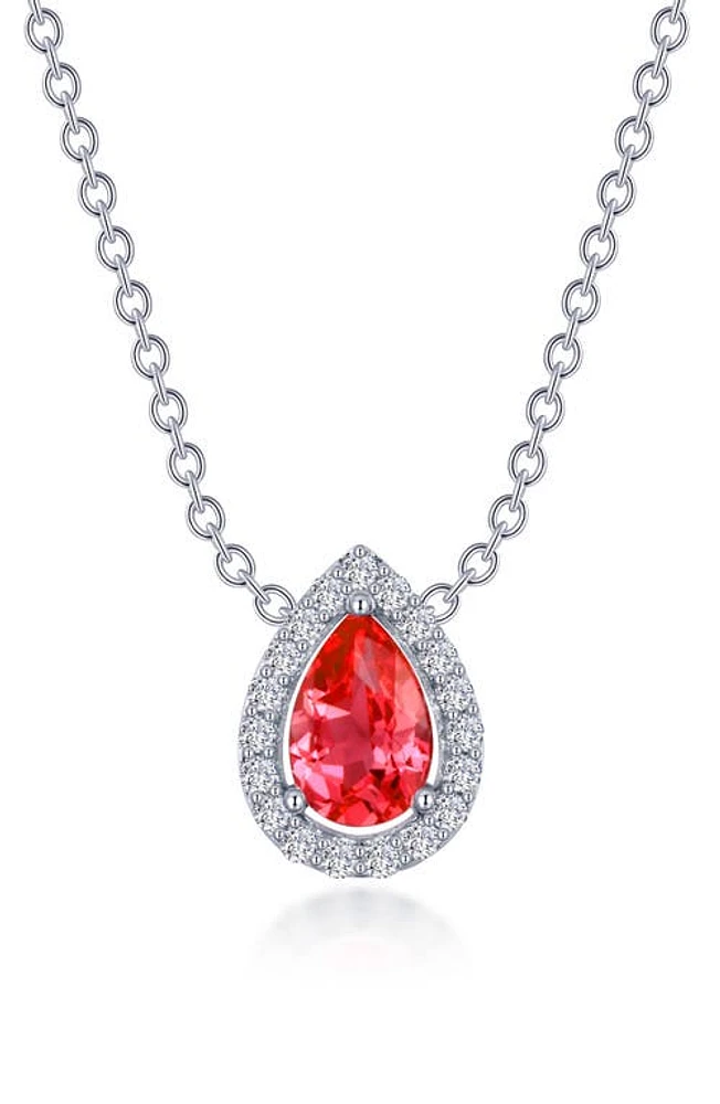 Lafonn Fancy Lab Grown Sapphire Pendant Necklace in Red at Nordstrom