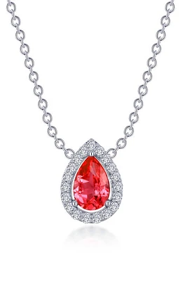 Lafonn Fancy Lab Grown Sapphire Pendant Necklace in Red at Nordstrom