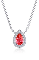 Lafonn Fancy Lab Grown Sapphire Pendant Necklace in Red at Nordstrom