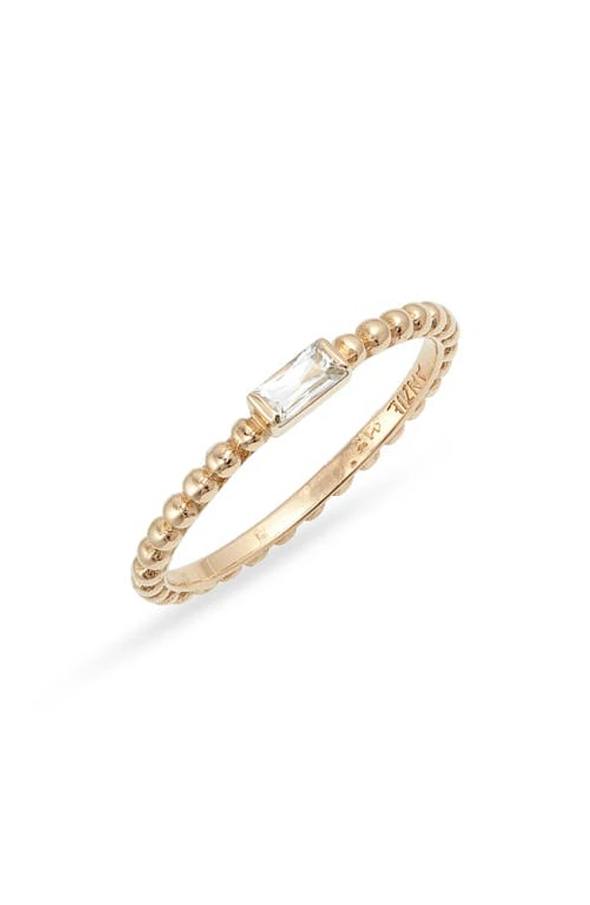 Anzie Dewdrop White Topaz Stacking Ring in Yellow Gold/White at Nordstrom