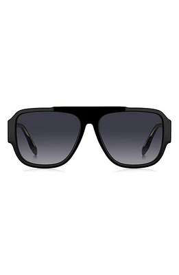 Marc Jacobs 58mm Flat Top Sunglasses in Black Pattern /Grey Shaded at Nordstrom