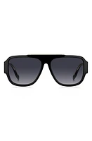 Marc Jacobs 58mm Flat Top Sunglasses in Black Pattern /Grey Shaded at Nordstrom